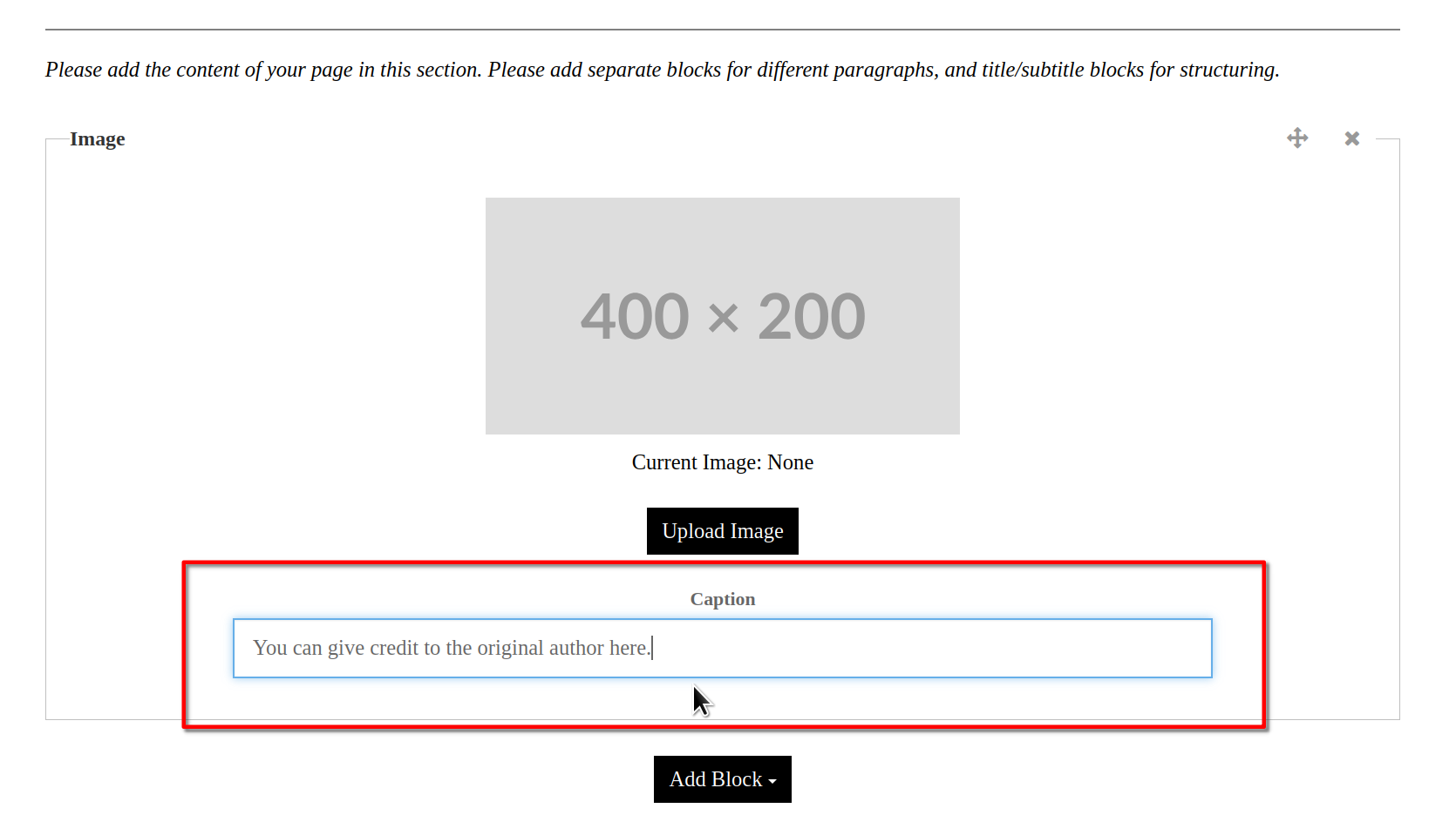 → The caption will then look like this on your article or page, right below the image or medium in question. ←